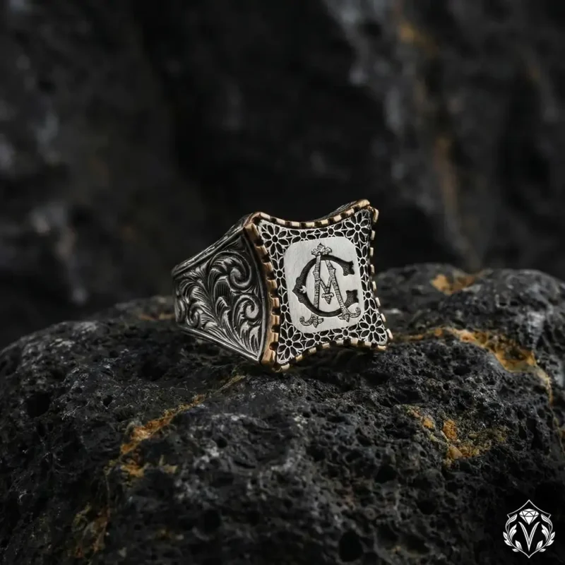 2 Selçuklu Motifli Harfli Gümüş Yüzük