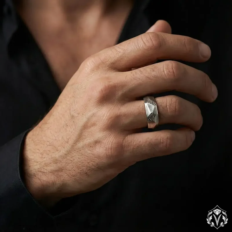 2 Mikro Strin Taşlı Gümüş Yüzük