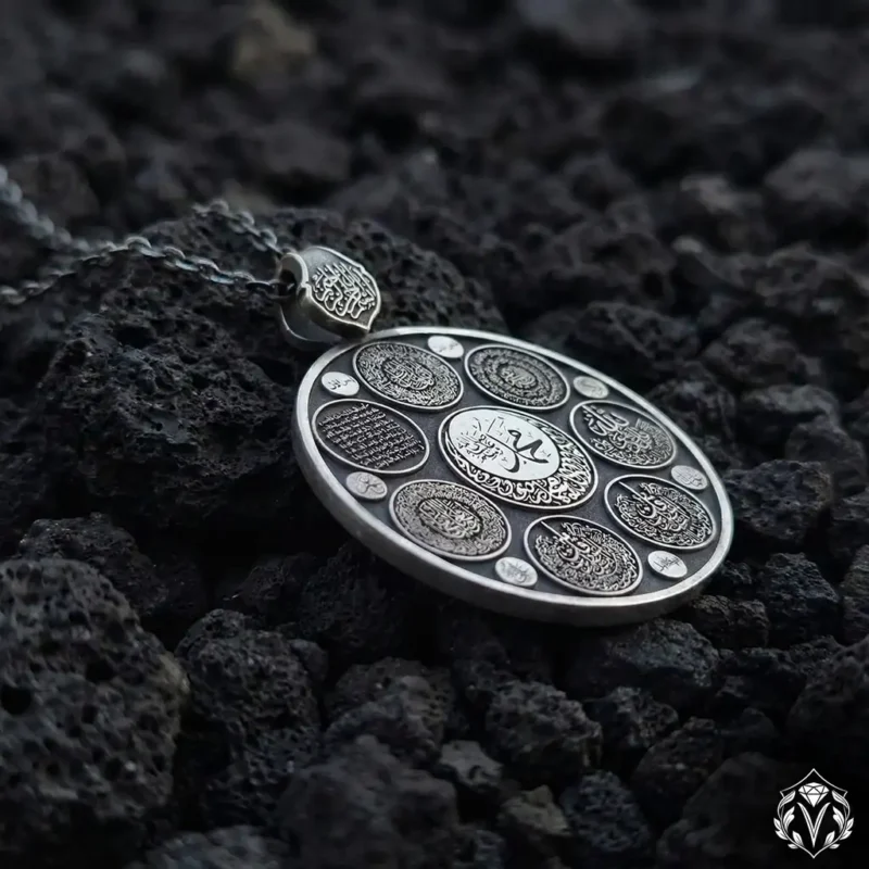 Kelime-i Tevhid Gümüş Madalyon Kolye