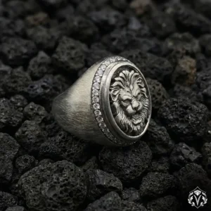 Aslan Figürlü Gümüş Yüzük