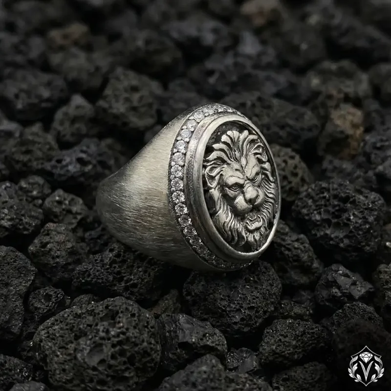 Aslan Figürlü Gümüş Yüzük