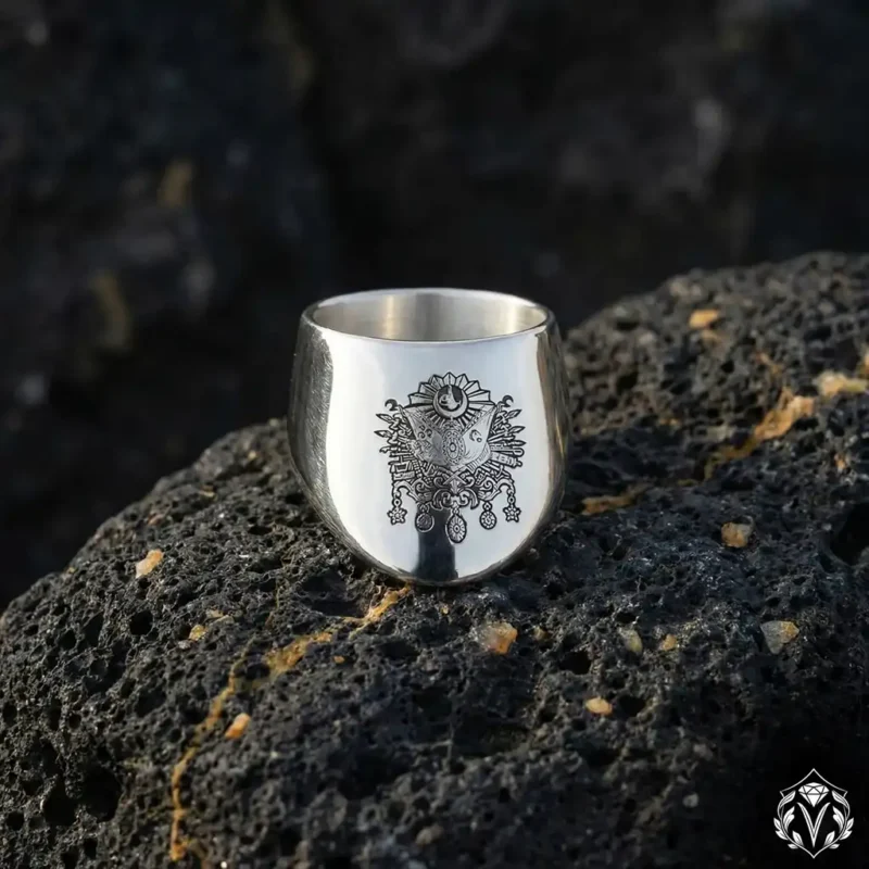 Osmanlı Tuğrası Gümüş Zihgir Yüzük