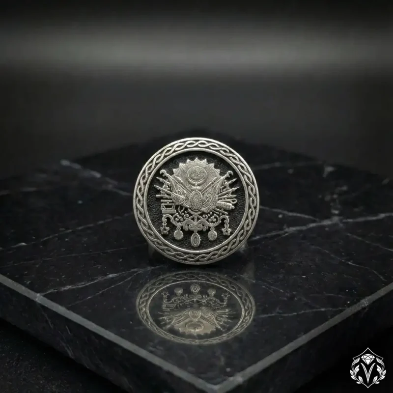 Osmanlı Sancağı Gümüş Yaka İğnesi