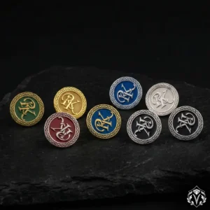 Harfli Gümüş Yaka İğnesi