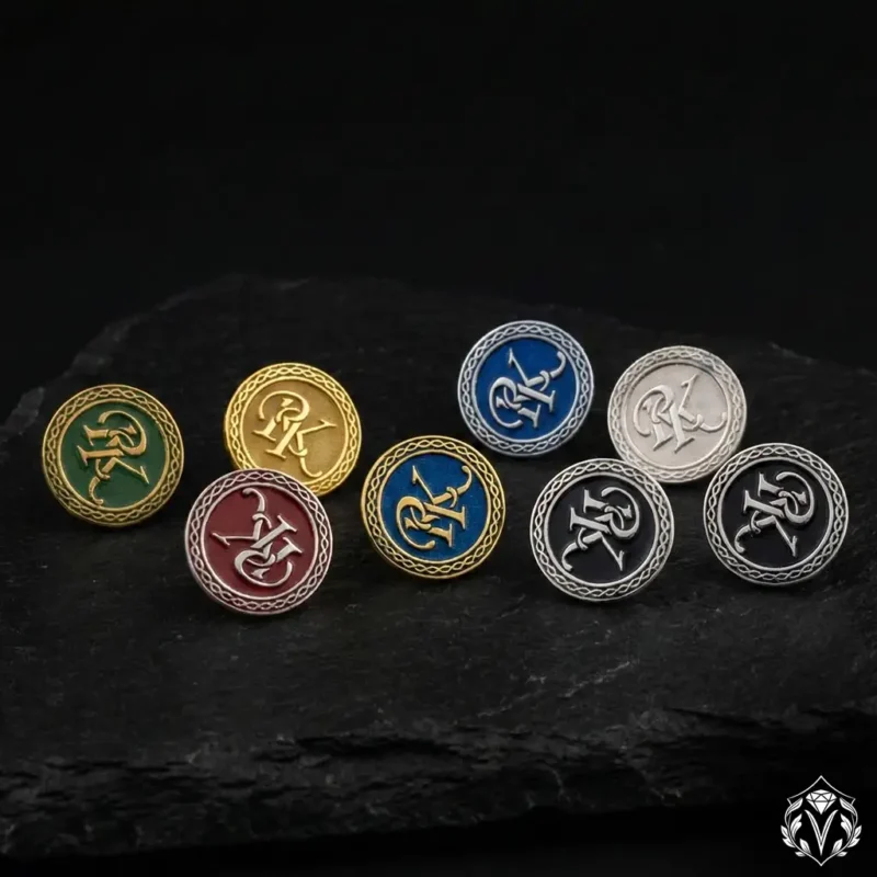 Harfli Gümüş Yaka İğnesi