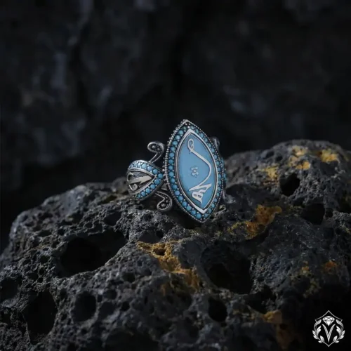 2 Turkuaz Hiç Modeli 925 Ayar Mekik Kadın Yüzük