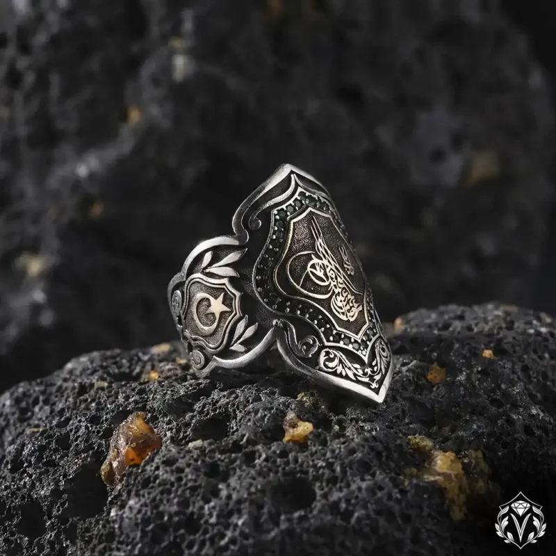 Tuğra Gümüş Zihgir Yüzük