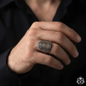 Süleyman Mührü Kalkan Zihgir Gümüş Yüzük