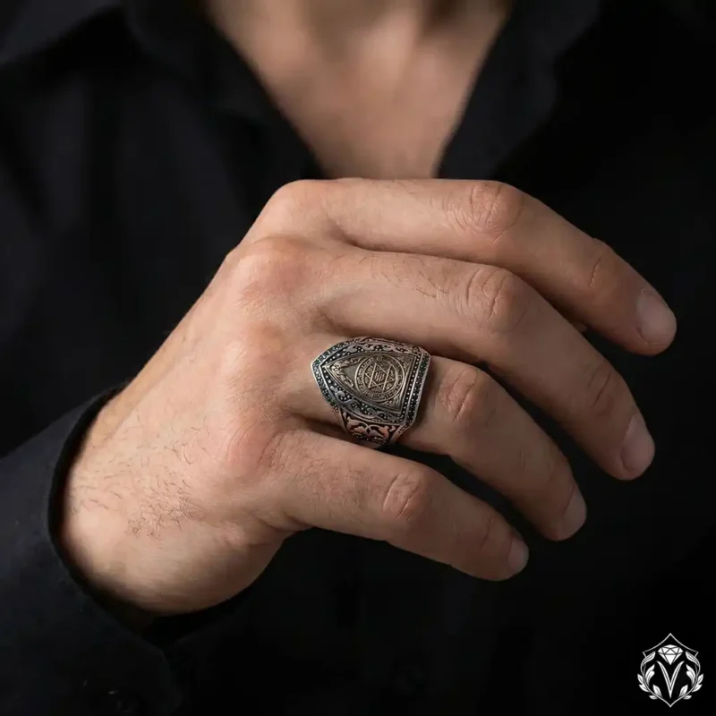 Süleyman Mührü Kalkan Zihgir Gümüş Yüzük