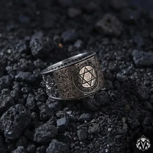 Hür Model Hz.Süleyman Mührü Gümüş Yüzük