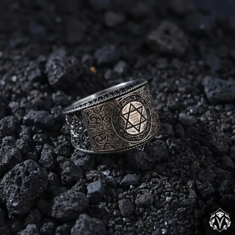 Hür Model Hz.Süleyman Mührü Gümüş Yüzük