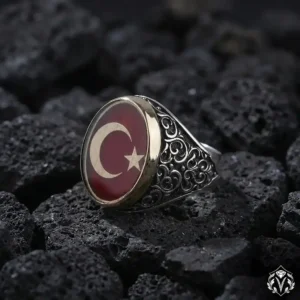 Teşkilat Ay Yıldızlı Gümüş Yüzük