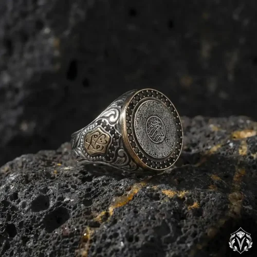 Yuvarlak Gravür İnşirah Gümüş Yüzük