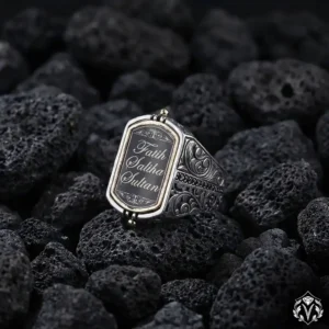 Çift Taraflı Fotoğraflı Gümüş Yüzük