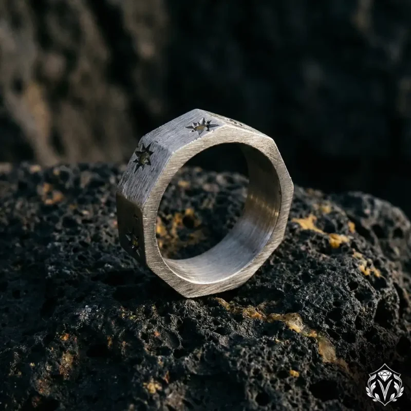 Mikro Strin Taşlı Gümüş Yüzük