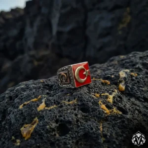 Ay Yıldızlı Gümüş Yüzük