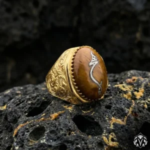 Altın Kaplama Kuka Taşlı Kakma Yüzük Modeli