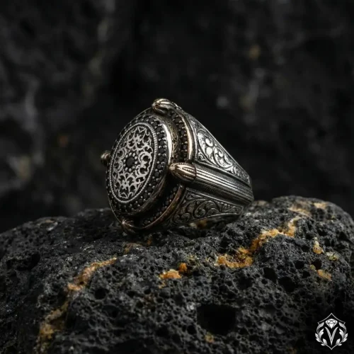 Mikro Taşlı Gümüş Yüzük