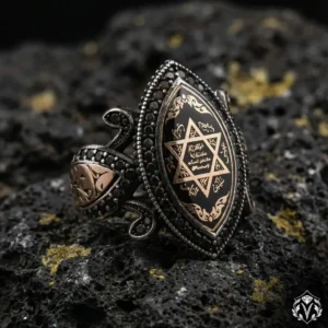 3 Süleyman Mührü Gümüş Bayan Yüzük