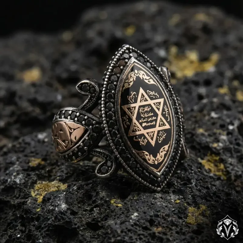 3 Süleyman Mührü Gümüş Bayan Yüzük