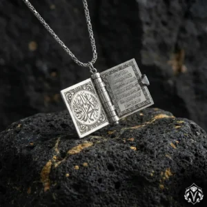 Açılır Kitap Gümüş Madalyon Kolye