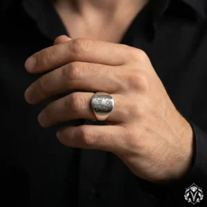 Osmanlı Tuğrası Gümüş Zihgir Yüzük