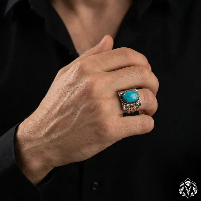 Firuze Taşlı Gümüş Yüzük