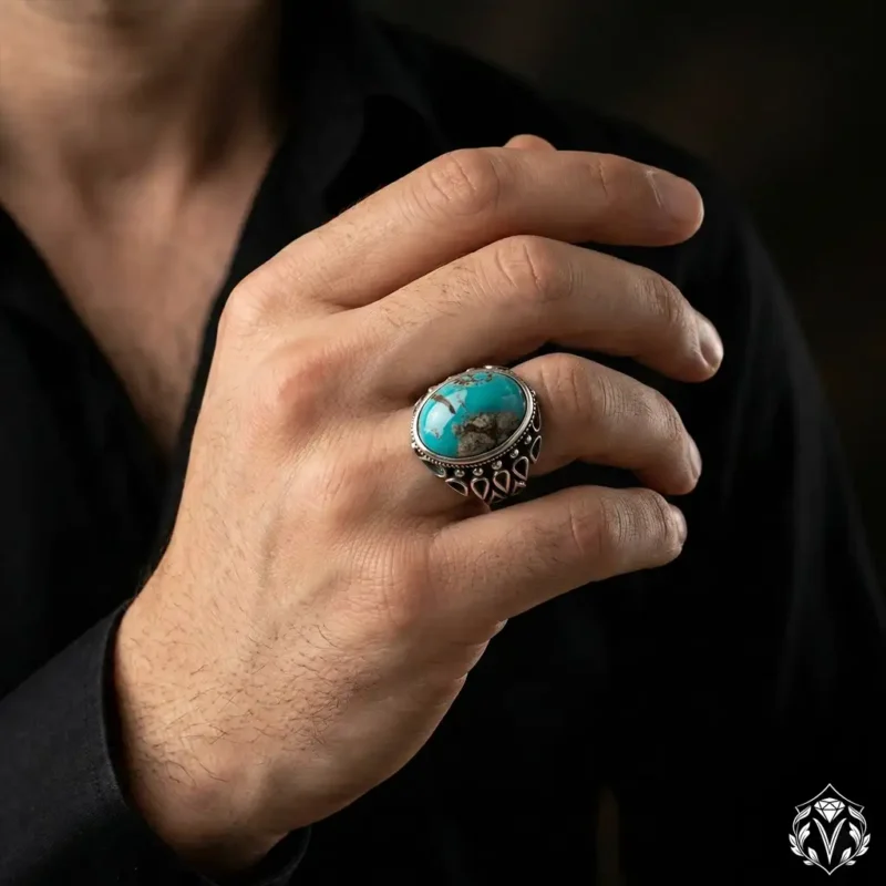 Firuze Taşlı Gümüş Yüzük