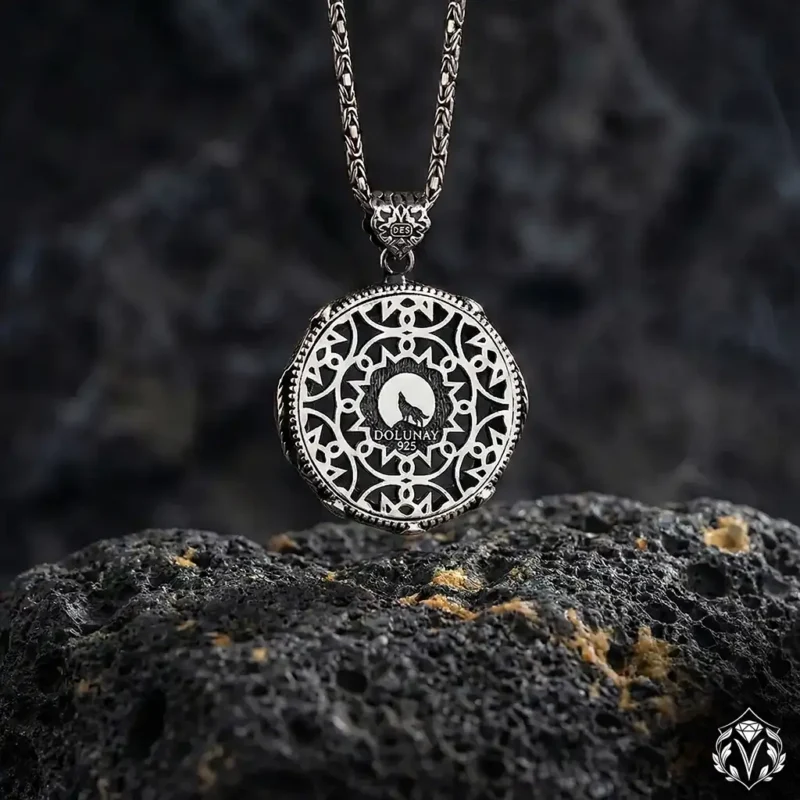 3 Bozkurt Gümüş Erkek Madalyon Kolye