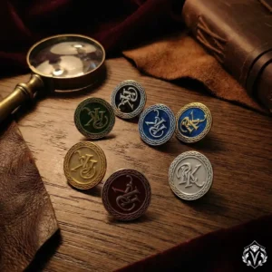 Harfli Gümüş Yaka İğnesi