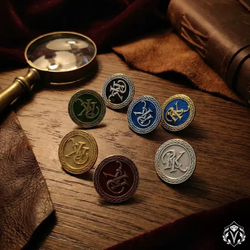 Harfli Gümüş Yaka İğnesi