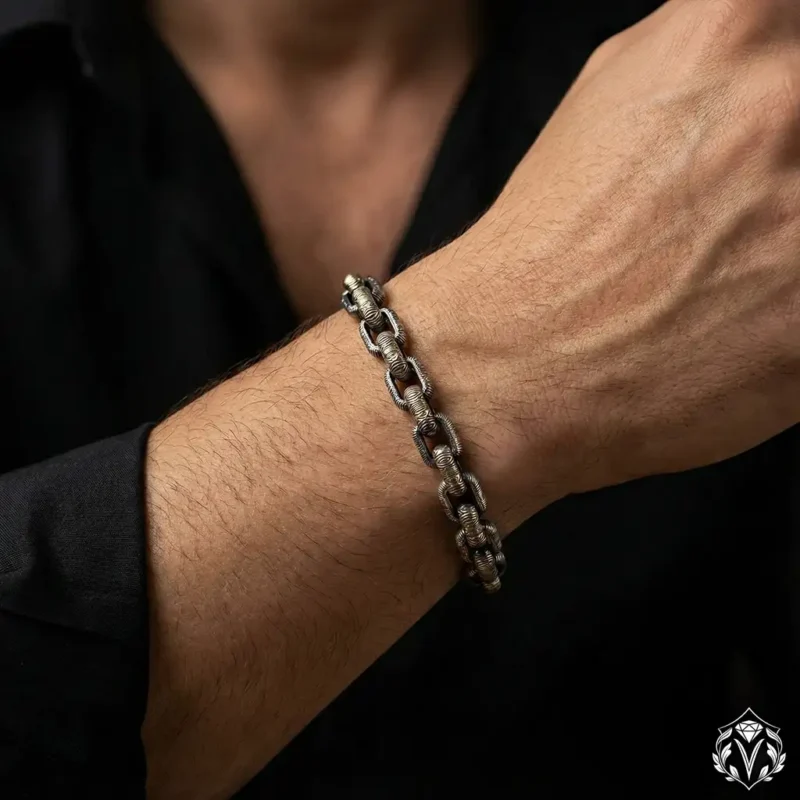 3 Kalın Zincir Gümüş Bileklik