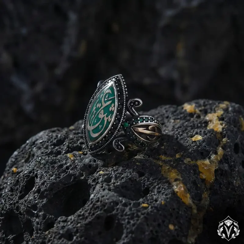 3 Yeşil Aşk Modeli 925 Ayar Mekik Kadın Yüzük