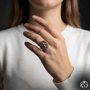 Vav Lale Desenli Bayan Yüzük Modeli