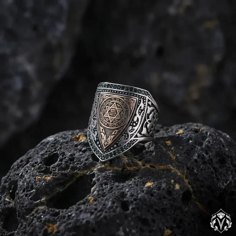 Süleyman Mührü Kalkan Zihgir Gümüş Yüzük