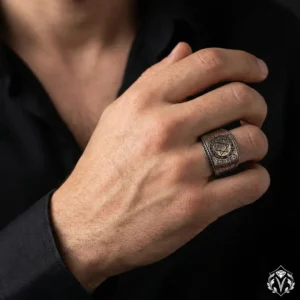 Hür Model Hz.Süleyman Mührü Gümüş Yüzük