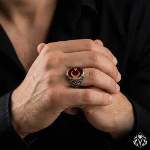 Teşkilat Ay Yıldızlı Gümüş Yüzük