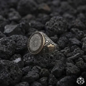 Yuvarlak Gravür İnşirah Gümüş Yüzük