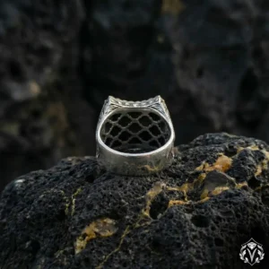 4 Selçuklu Motifli Harfli Gümüş Yüzük