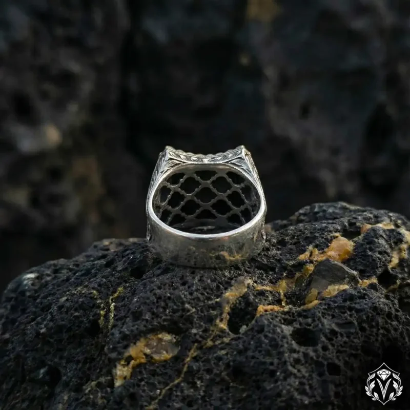 4 Selçuklu Motifli Harfli Gümüş Yüzük