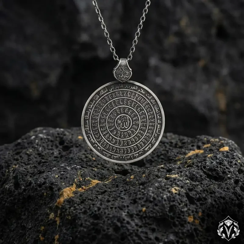 Kelime-i Tevhid Gümüş Madalyon Kolye