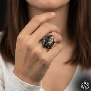 4 Süleyman Mührü Gümüş Bayan Yüzük