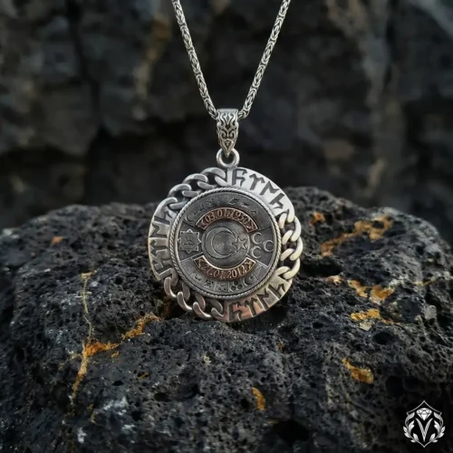 Kişiye Özel Ay Yıldızlı Gümüş Madalyon Kolye