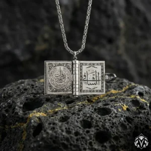 Açılır Kitap Gümüş Madalyon Kolye