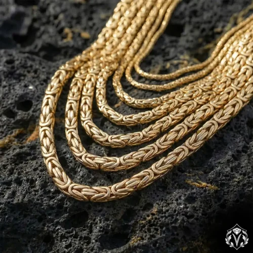 Altın Kaplama 925 Ayar Gümüş Kral Zincir