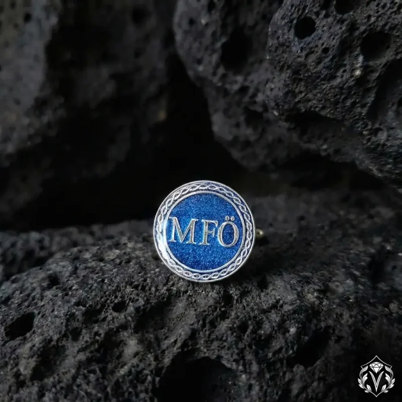 Harfli Gümüş Kol Düğmesi