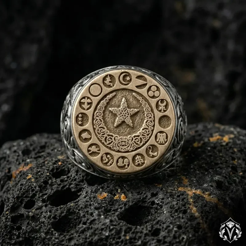 16 Türk Devleti Kelime-i Tevhid Gümüş Yüzük