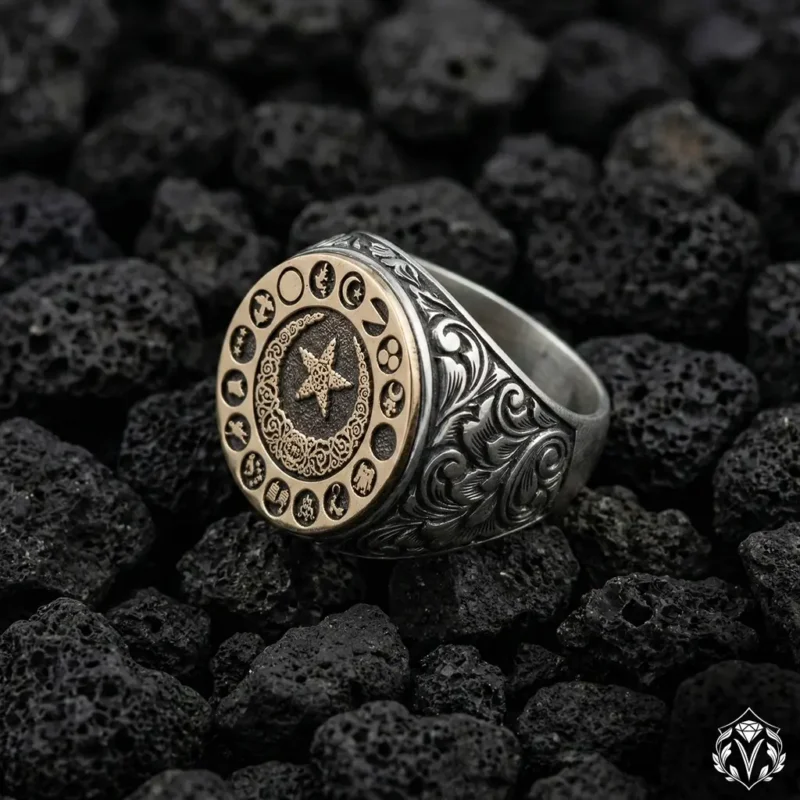 16 Türk Devleti Kelime-i Tevhid Gümüş Yüzük