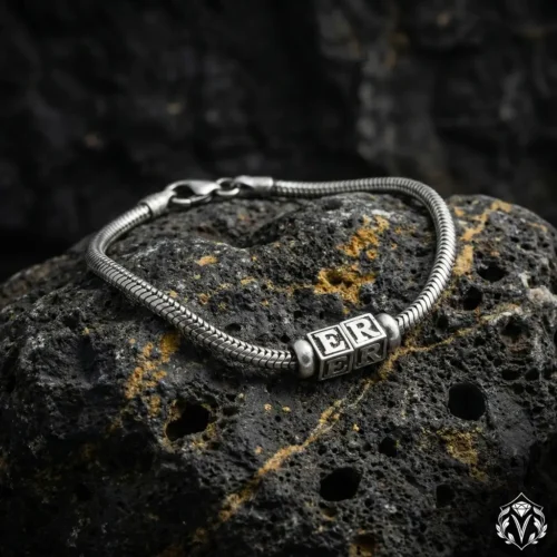 3 Harfli Gümüş Bileklik