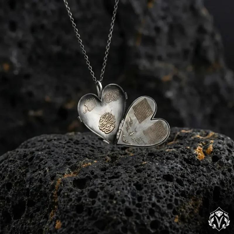 3 Kalpli Dualı Gümüş Madalyon Kolye